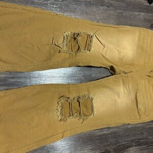 Distressed Mustard Yellow Jeans